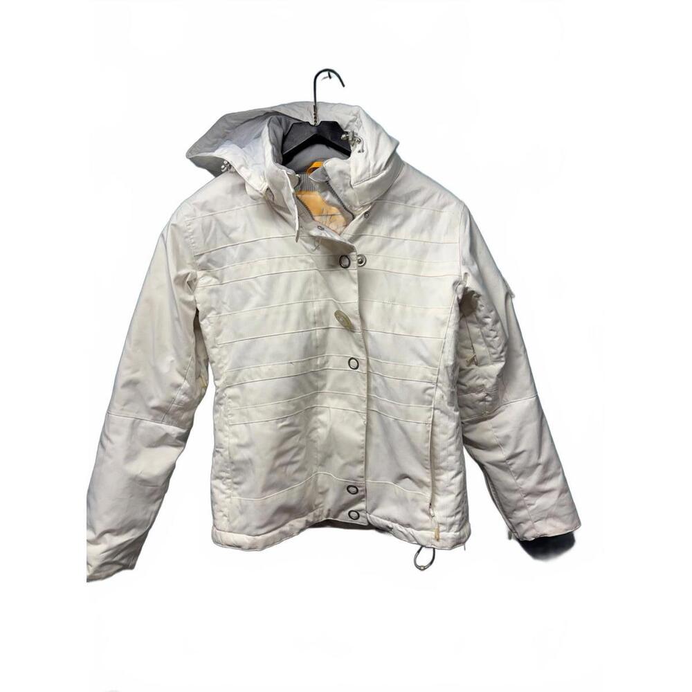 Obermeyer Women's White Ski Jacket with Colorful Lining Size 8